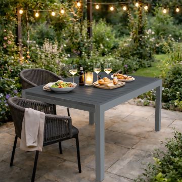 TAVOLO ALL. DA ESTERNO CM 135X90 ALLUMINIO GRAFITE