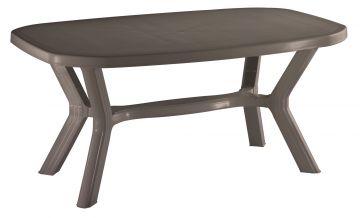 TAVOLO OVALE MOD. ANTIBE CM 160X95 IN POLIPROPILENE TAUPE