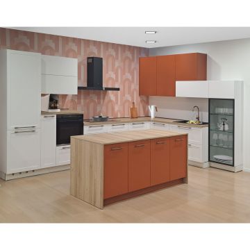 CUCINA MOD.ELITE/SKY CM 394X274 H.216 BIANCO OPACO E ORANGE 