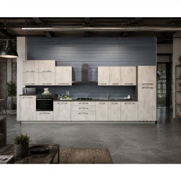 CUCINA MOD. FLY EVO 480X60 H. 240 PIETRA BIANCA
