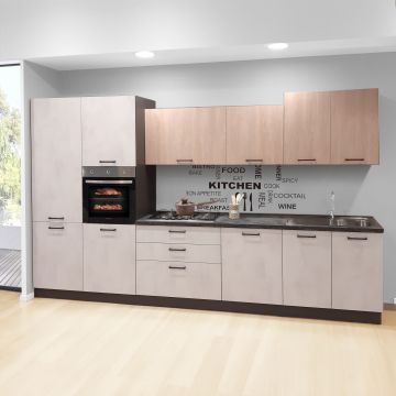 CUCINA KORINNA CM 360X60 H 216 CEMENTO BIANCO E ROVERE CORDA VERSIONE SINISTRA CUCINA KORINNA CM 360X60 H 216 CEMENTO BIANCO E ROVERE CORDA VERSIONE SINISTRA