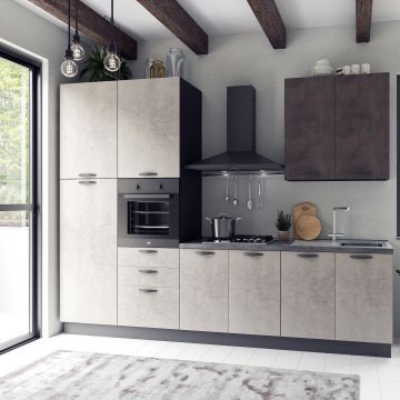 CUCINA SANNY cm 300 CEMENTO FUMO E CEMENTO ARDESIA SX CUCINA SANNY cm 300 CEMENTO FUMO E CEMENTO ARDESIA SX