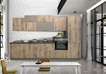 CUCINA NEW SMART CM 330 H  228  LEGNO NODATO E FANGO AP2