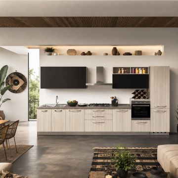 CUCINA MOD. UP DESIGN CM 420X60 H.216 NOCE TALDO E BETON LAVA 