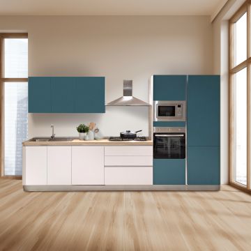 CUCINA MOD. SANDY CM 363X60 H.216 BLU INDACO DUNE E GHIACCIO POLVERE PROMO CANCRO