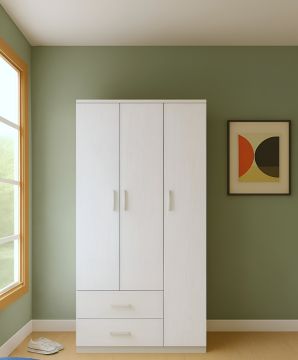 ARMADIO MULTIUSO CM 90X42 H. 180 ROVERE SBIANCATO