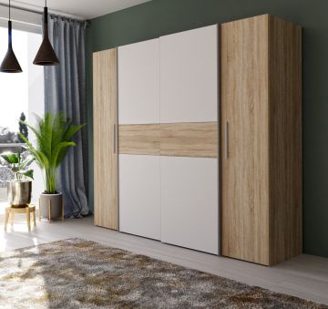 ARMADIO KALIXTUS CM 200,1X61,6 H. 190,5 ROVERE SONOMA E BIANCO OPACO