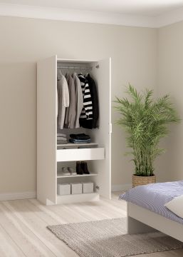 ARMADIO MOD. FOCUS CM 78.5X49.8 H.200.4 BIANCO OPACO