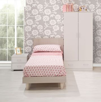 CAMERETTA COMPLETA BIANCO OPACO ED OLMO 