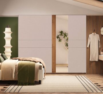 ARMADIO MOD. NETTUNO CM 276.5X55 H.240 CASHMERE E CARAMELLO
