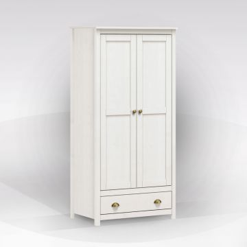 ARMADIO CM 90,8X53,5 H. 185,5 LEGNO MASSELLO BIANCO OPACO