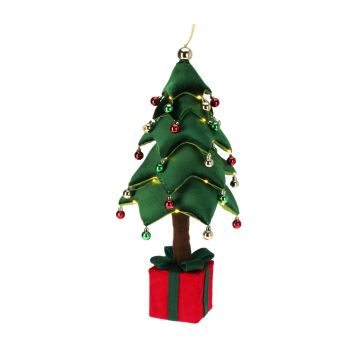 ALBERO IN TESSUTO CON 25 LED E PALLINE 25X25CM H 70CM