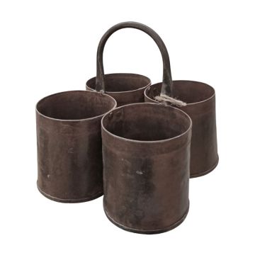 PORTAVASO MULTIPLO IN FERRO BATTUTO ANTICO 22X22 CM 