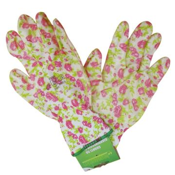 GUANTI DA GIARDINAGGIO FLOWER IN LATTICE E POLIESTERE FLOREALE TG L