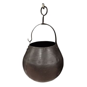 VASO DECORATIVO IN FERRO ANTICO DIAM. 20 H 25CM