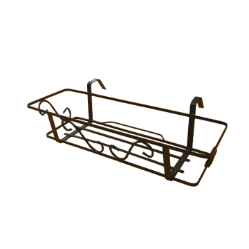 FIORIERA PER BALCONE FISSA IN FERRO BATTUTO NERO 110X21 H.14 CM