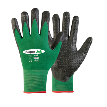 GUANTI DA LAVORO IN LYCRA/NYLON VERDE/NERO TAGLIA XL 
