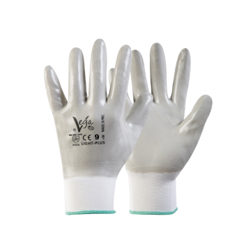 GUANTI MULTIUSO IN NYLON E NITRILE GRIGIO/BIANCO TG 9