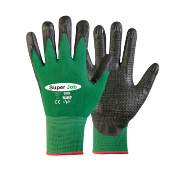 GUANTI DA LAVORO IN LYCRA/NYLON VERDE/NERO TAGLIA XXL