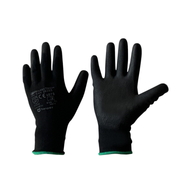 GUANTI PALMO IN NYLON E PU NERO TAGLIA 8