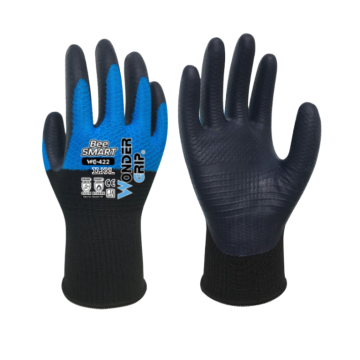 GUANTI DA LAVORO IN POLIESTERE E LATTICE NERO/BLU TAGLIA 11/XXL