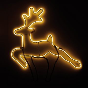 DECORAZIONE LUMINOSA RENNA NEON CON MOVIMENTO CM 54 H.59