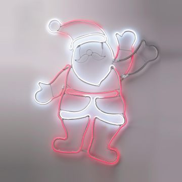 DECORAZIONE LUMINOSA BABBO NATALE NEON CON MOVIMENTO H 61CM