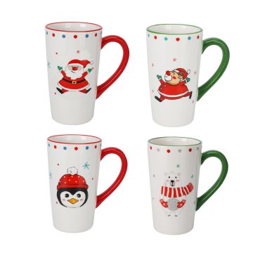 TAZZA IN CERAMICA CON SOGGETTO NATALIZIO 550ML D.13 CM H 15CM ASS.