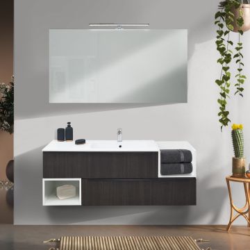 COMPOSIZIONE BAGNO MOD. B201 IN NOBILITATO LAOS E BIANCO OPACO