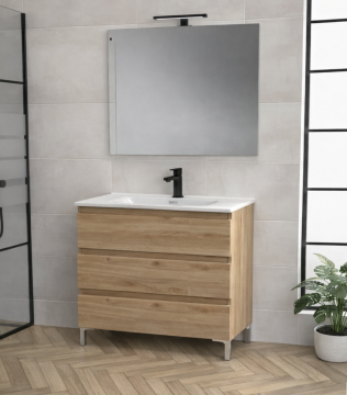 BAGNO COMPLETO MOD. DAFNE CM 101 QUERCIA NATURALE 