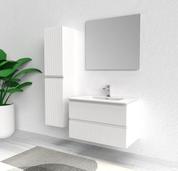 COMPOSIZIONE BAGNO MOD. LINE BIANCO CANNETTATO