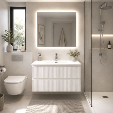 BAGNO COMPLETO MOD. LINE280 CM80 BIANCO CANNETTATO 