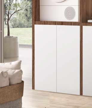 PORTA LAVATRICE/ASCIUGATRICE NOCE CON ANTE BIANCO LUCIDO
