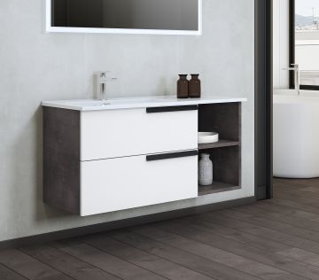 BASE BAGNO DELIA3 CM 101 LAMIERA OSSIDATA E BIANCO LUCIDO