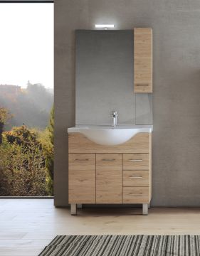 BAGNO COMPLETO MOD. GAIA CM 85 QUERCIA NATURALE