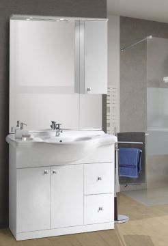 BAGNO COMPLETO CM 85 BIANCO LUCIDO MOD. CINZIA