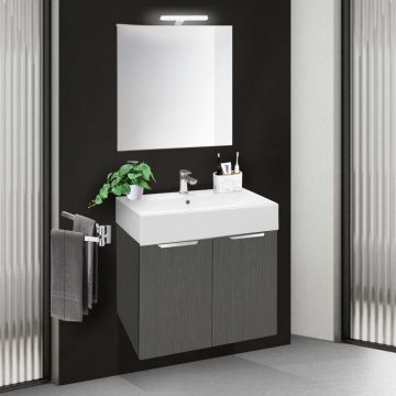 COMPOSIZIONE BAGNO MOD. B201 IN NOBILITATO REFLEX CARBON