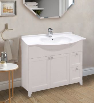 BASE BAGNO MOD. DIAMANTE CM 100 LEGNO MASSELLO BIANCO 