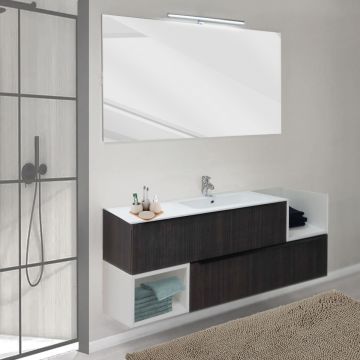 COMPOSIZIONE BAGNO MOD. B201 IN NOBILITATO LAOS E BIANCO OPACO