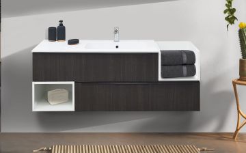 BASE BAGNO SOSPESA MOD. B201 CM 140 COLORE LAOS E BIANCO OPACO