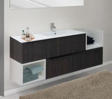 BASE BAGNO SOSPESA MOD. B201 CM 140 COLORE LAOS E BIANCO OPACO