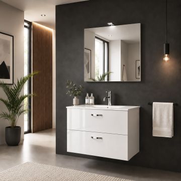 BAGNO COMPLETO MOD. ALICE80 CM 81 BIANCO LUCIDO