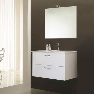 BAGNO COMP ALICE80 2 CASS BIANCO LUC SPECCHIERA C/LAMPADA LED   OQ.6