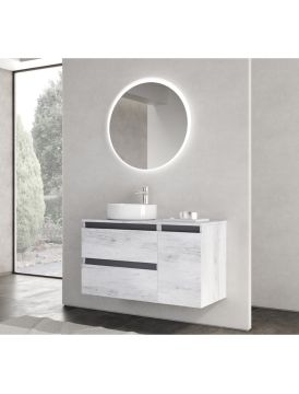 BAGNO COMPLETO MOD. CUBE 2 CM 121 QUERCIA BIANCA