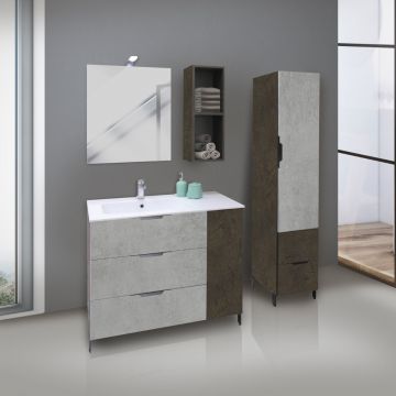 BAGNO COMPLETO IN NOBILITATO GLAUCO E BETON