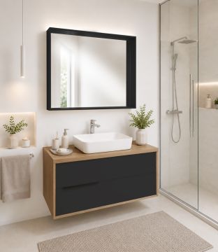 BAGNO COMPLETO MOD. ISIDE CM 101 NOCE E GRAFITE OPACO