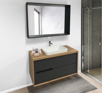 BAGNO COMPLETO MOD. ISIDE CM 101 NOCE E GRAFITE OPACO