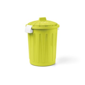 BIDONCINO CON COPERCHIO VERDE ACIDO 37X46CM 23LT 