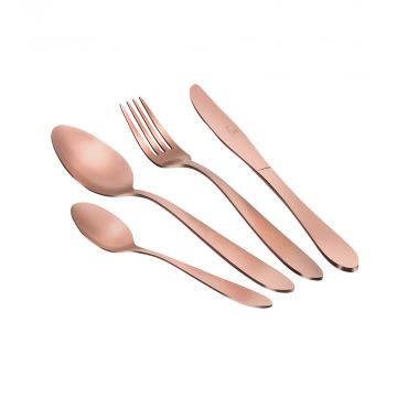 SET 24PZ POSATE IN ACCIAIO INOX SATINATO ORO ROSA