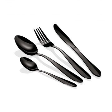 SET 24PZ POSATE IN ACCIAIO INOX NERO LUCIDO